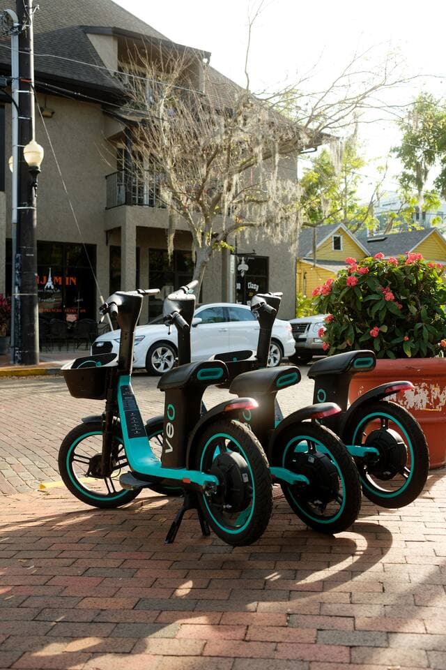E Bikes and Scooters are on every corner! Leave the car parked at home